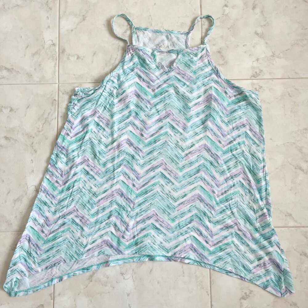 Justice Teal/Purple Chevron Tank Top Girls 16